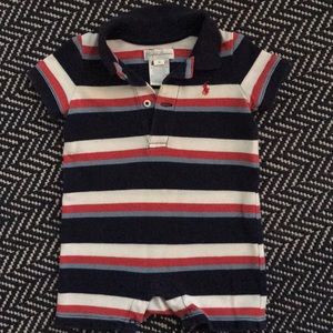 Ralph Lauren boys stripped romper, size 3M
